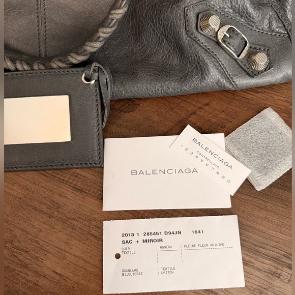 Balenciaga Agneau Giant 12 Work Anthracite/Grey Leather Handbag Purse - Picture 12 of 12